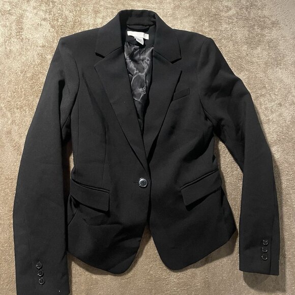 H&M Jackets & Blazers - H&M Blazer Womens 6 Black One Button Jacket Office Career Casual Minimalist